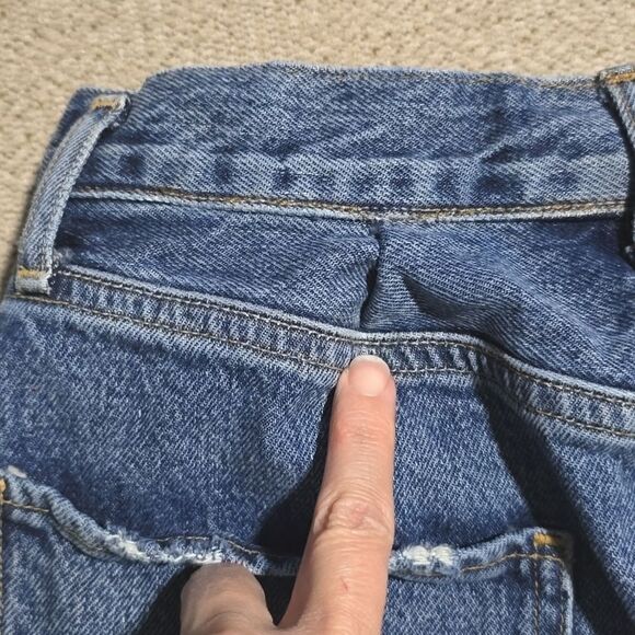 AGOLDE Quinn High Rise Distressed Denim Mini Skirt - Size 26/2 - Picture 13 of 15